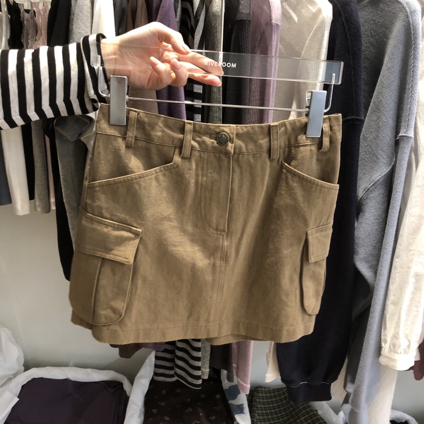 RIVEROOM東大門直郵女士新品真品推薦休閑熱賣時尚短裙口袋RIVEROOM短裙圖色2