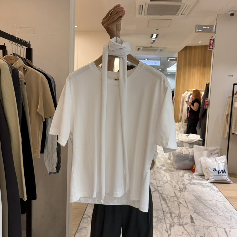 LA MAGIE FEMME東大門直郵女士新品時尚休閑推薦T恤含飄帶Lamagie FemmeT恤