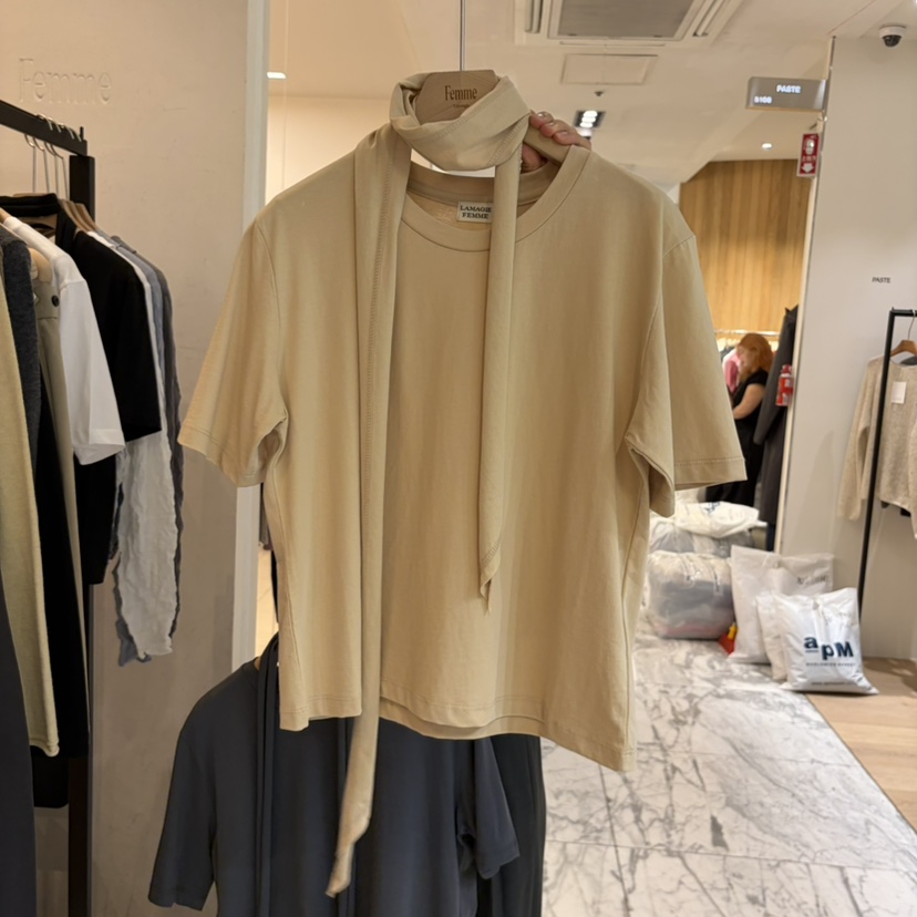 LA MAGIE FEMME東大門直郵女士新品時尚休閑推薦T恤含飄帶Lamagie FemmeT恤圖色2