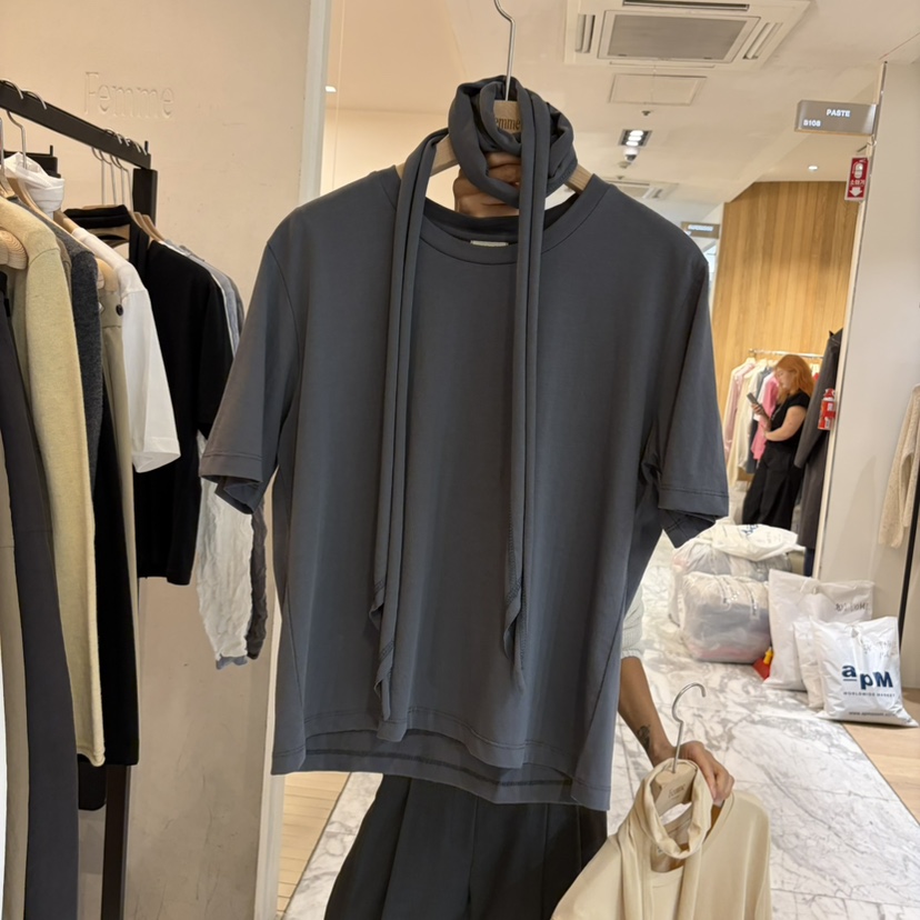 LA MAGIE FEMME東大門直郵女士新品時尚休閑推薦T恤含飄帶Lamagie FemmeT恤圖色3