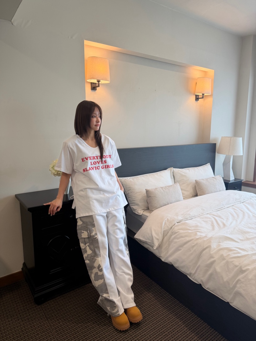 VIVEL韓國直郵26秋冬新款真品推薦熱賣休閑時尚休閑褲迷彩VIVE L休閑褲