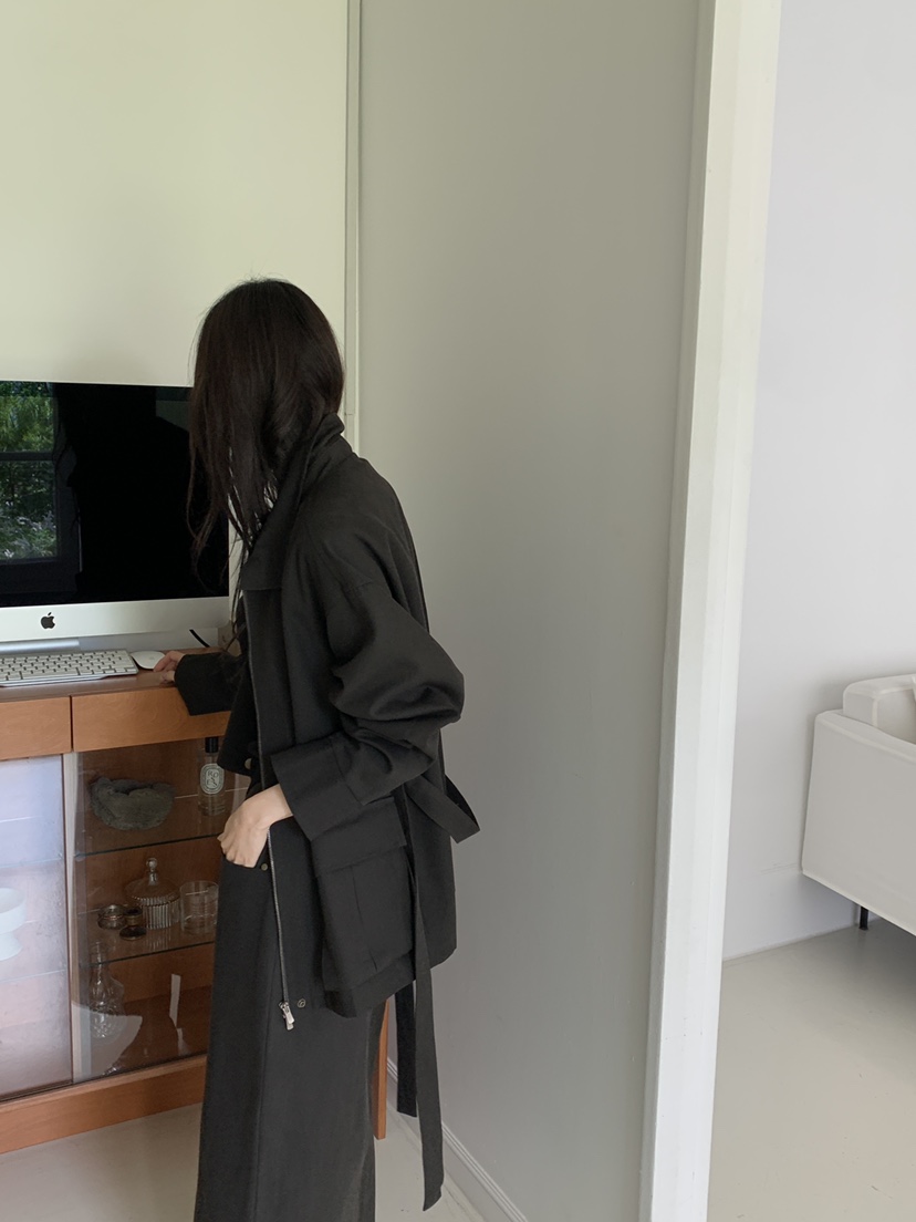 ATHEA東大門代購女裝新款時尚休閑推薦人氣真品夾克含腰帶ATHEA夾克