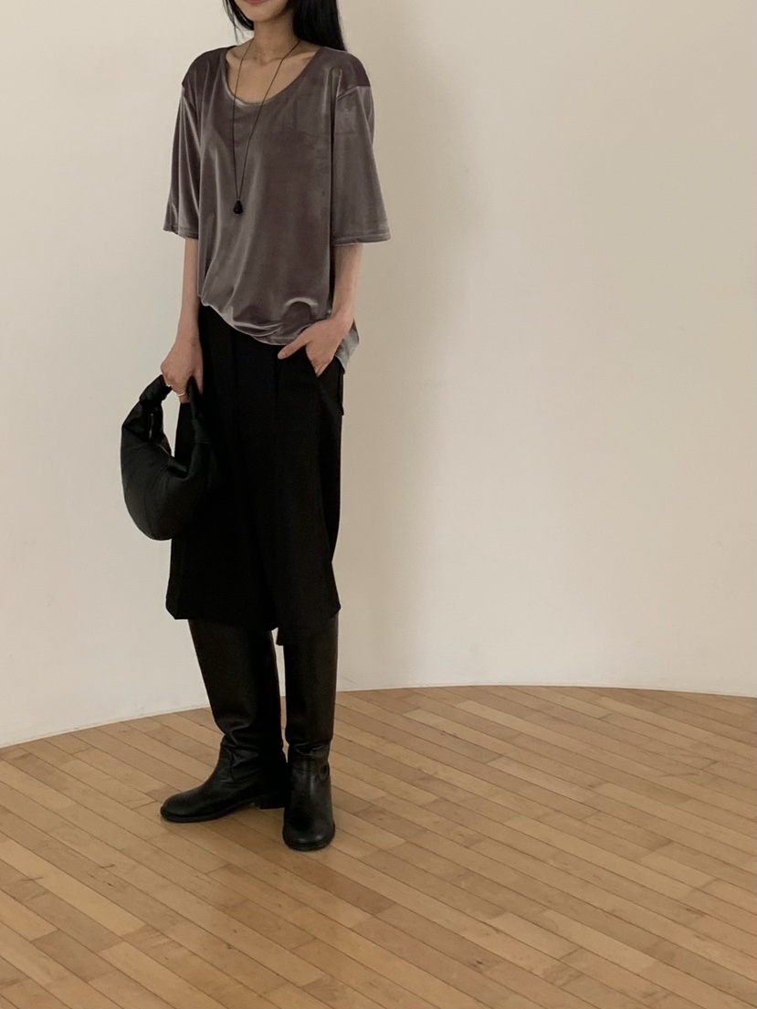 LOGON韓國代購女裝新款真品人氣時尚熱賣休閑推薦T恤天鵝絨LOGONT恤