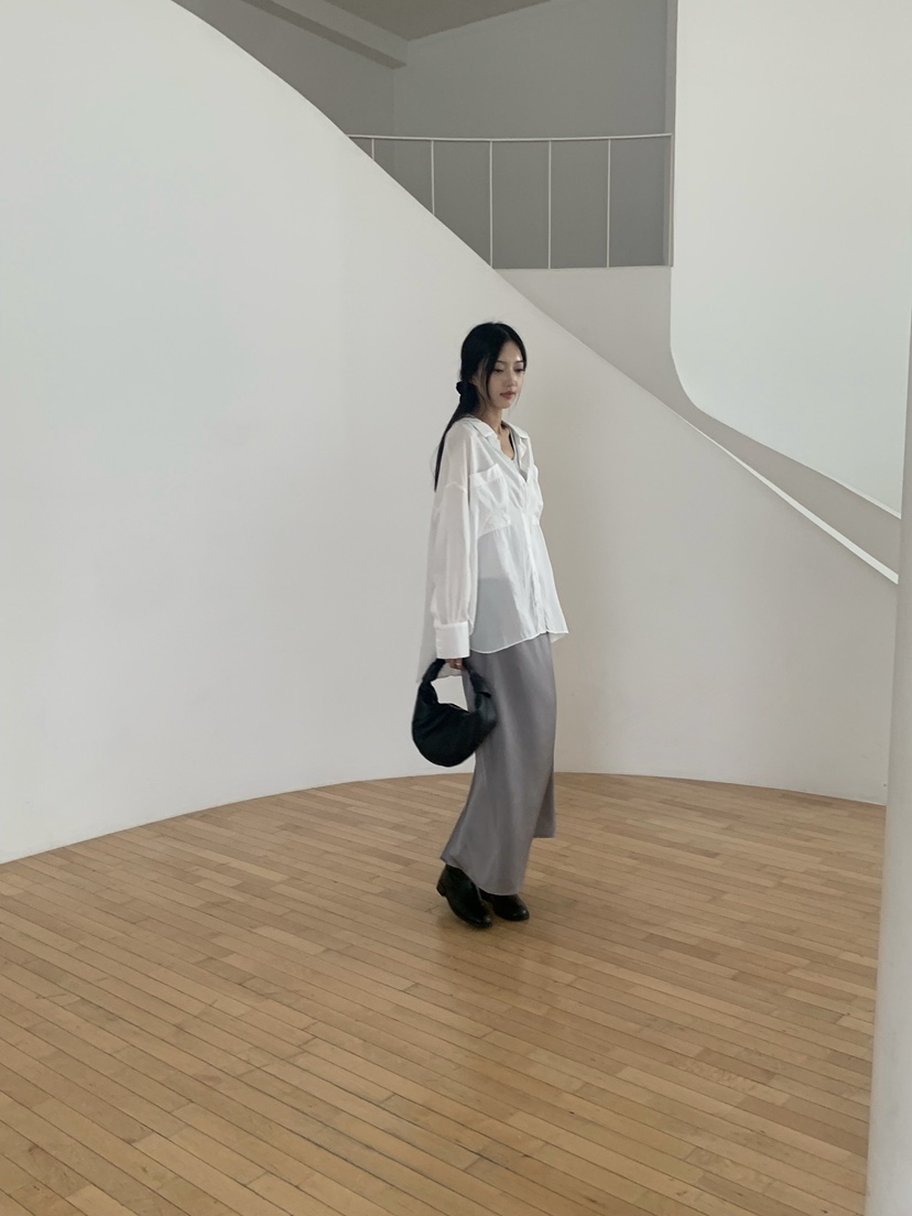 LOGON韓國直郵26秋冬新款人氣真品推薦時尚休閑熱賣長裙絲綢LOGON長裙