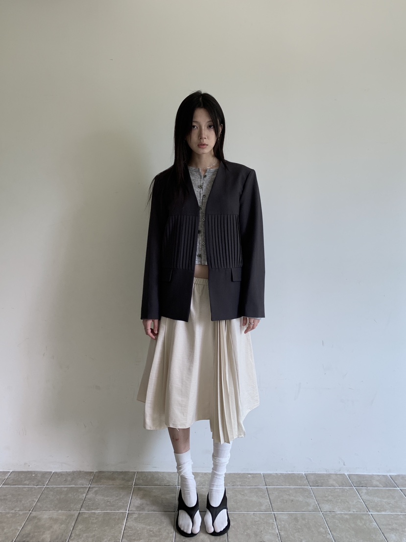 ENHANCE東大門代購女裝新品熱賣時尚推薦休閑人氣夾克褶裥ENHANCE/HOPESMORE夾克