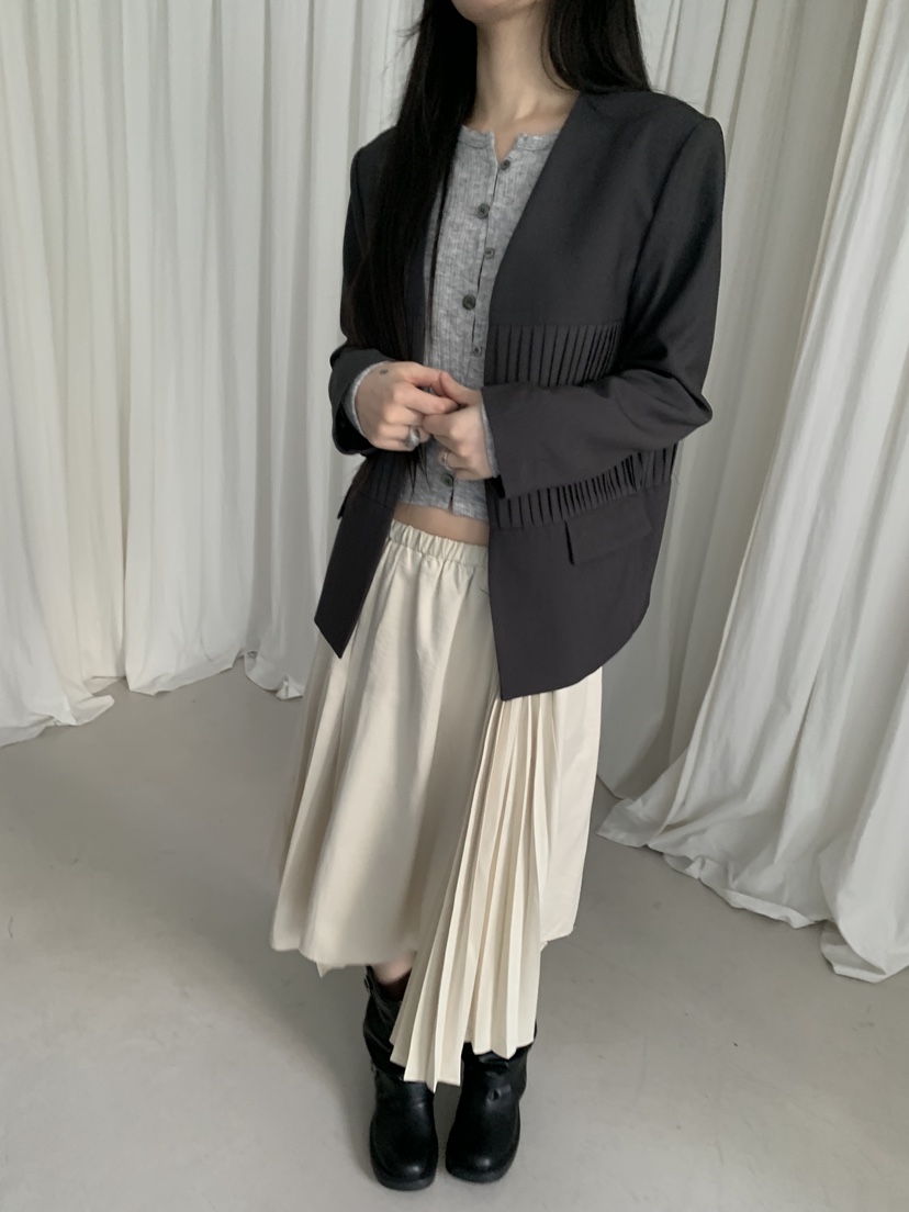 ENHANCE東大門代購女裝新品熱賣時尚推薦休閑人氣夾克褶裥ENHANCE/HOPESMORE夾克