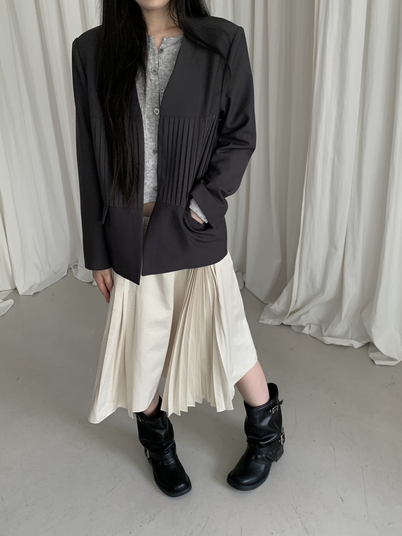ENHANCE東大門代購女裝新品熱賣時尚推薦休閑人氣夾克褶裥ENHANCE/HOPESMORE夾克