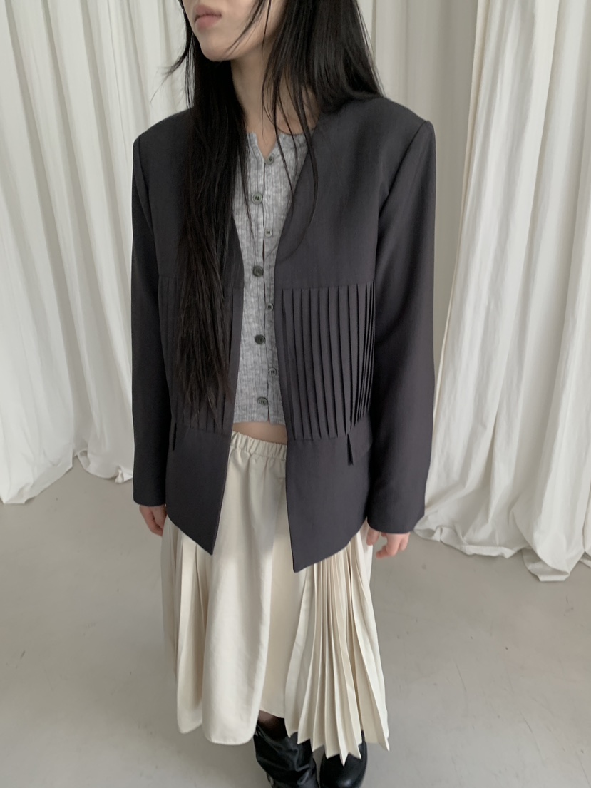 ENHANCE東大門代購女裝新品熱賣時尚推薦休閑人氣夾克褶裥ENHANCE/HOPESMORE夾克