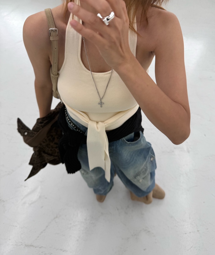DENVER韓國代購女士新款時尚推薦真品人氣熱賣休閑吊帶背心DENVER吊帶/背心