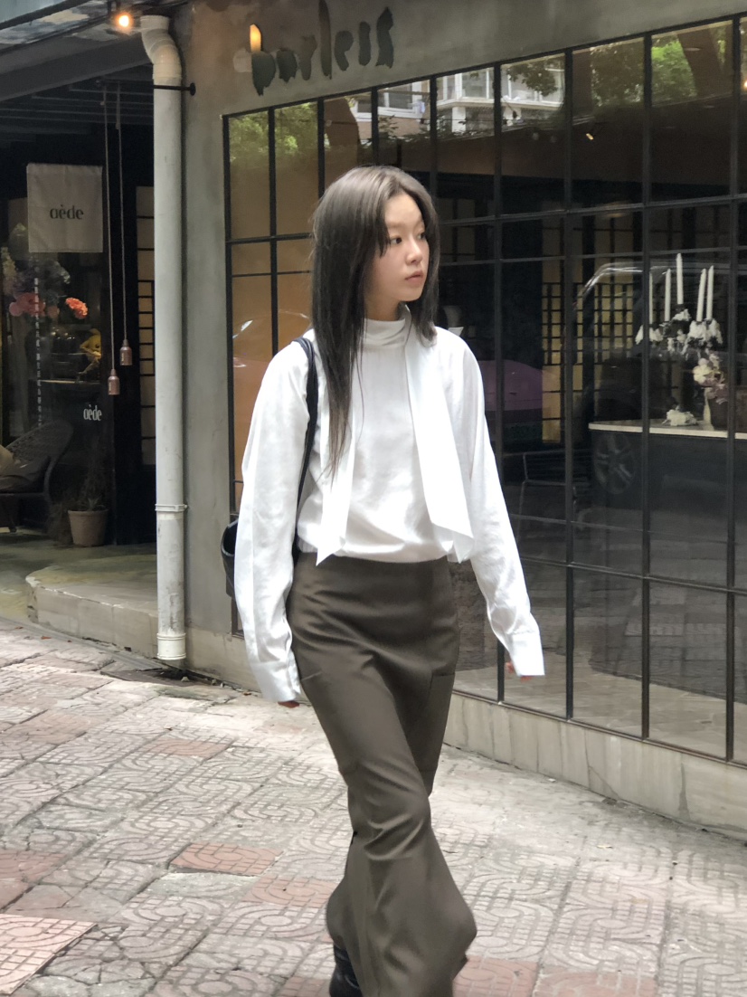 OVU東大門實拍26秋冬新款休閑推薦人氣時尚真品襯衫蕾絲衫OVU襯衫/蕾絲衫
