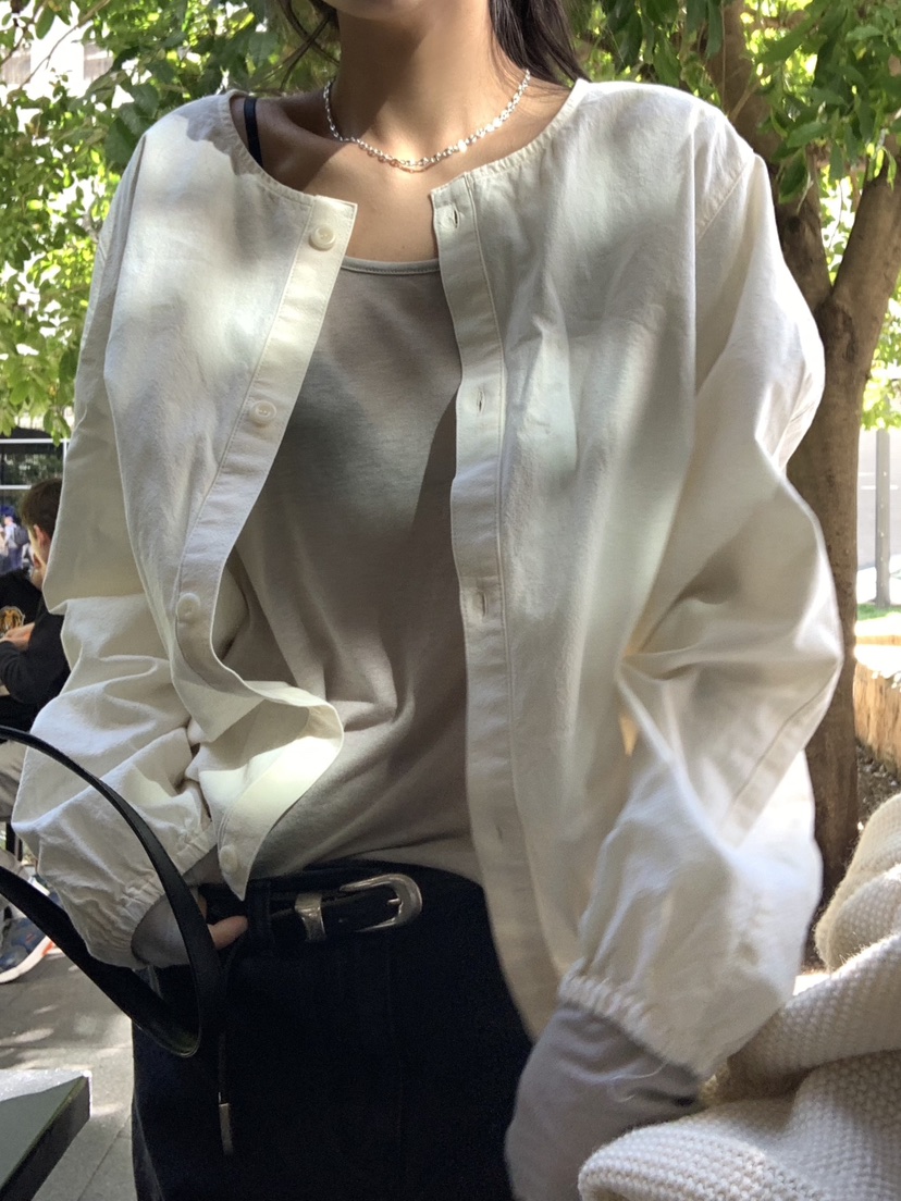 ROMANTICIZE韓國直郵女裝新品休閑熱賣人氣長袖T恤深U領天絲ROMANTICIZE長袖T恤