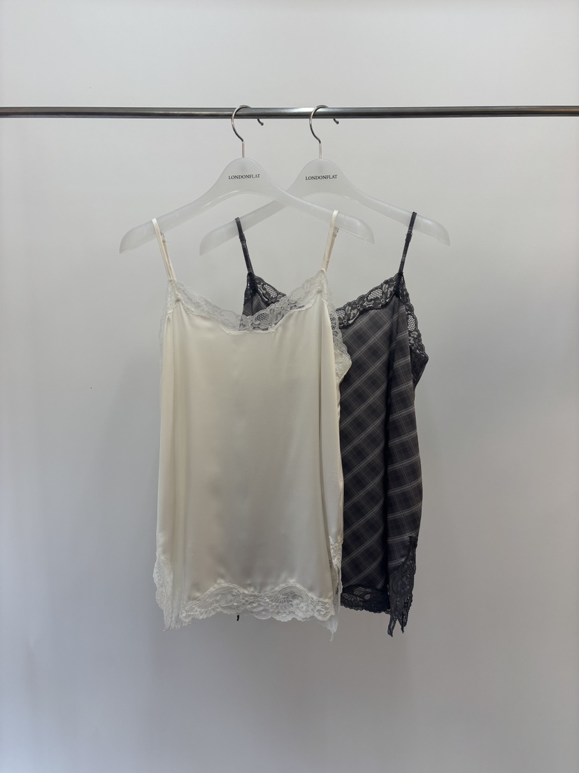 LONDON FLAT東大門代購女士新品休閑真品吊帶背心柔軟緞面LONDON FLAT吊帶/背心圖色2左二色