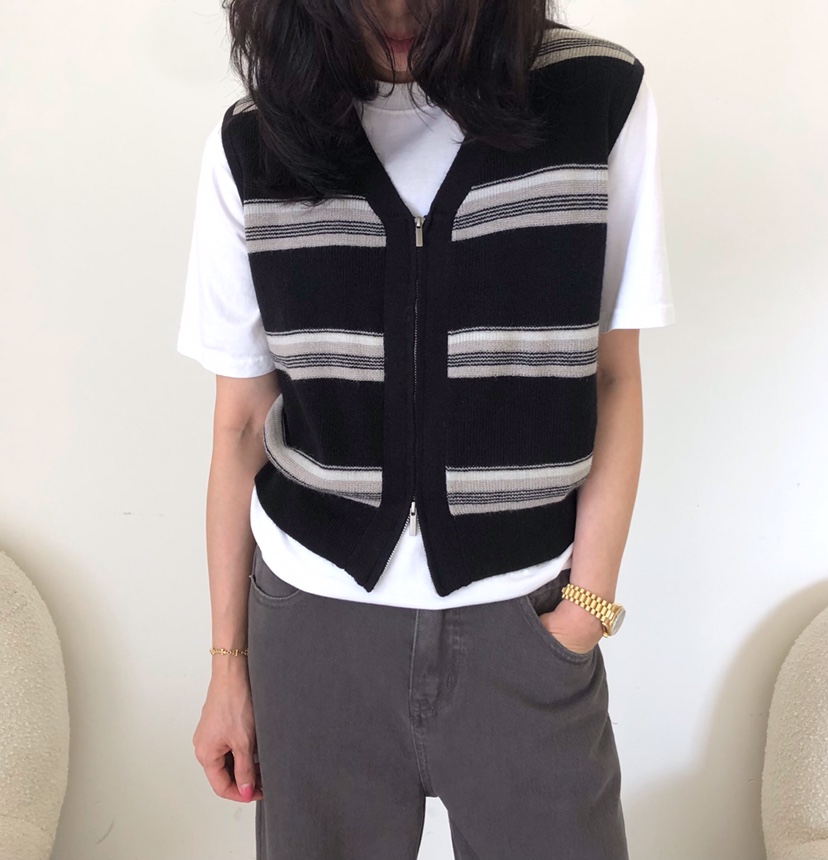 GLAD SOME韓國代購26秋冬新款真品時尚馬甲不含內搭拉鏈GLAD SOME馬甲圖色2
