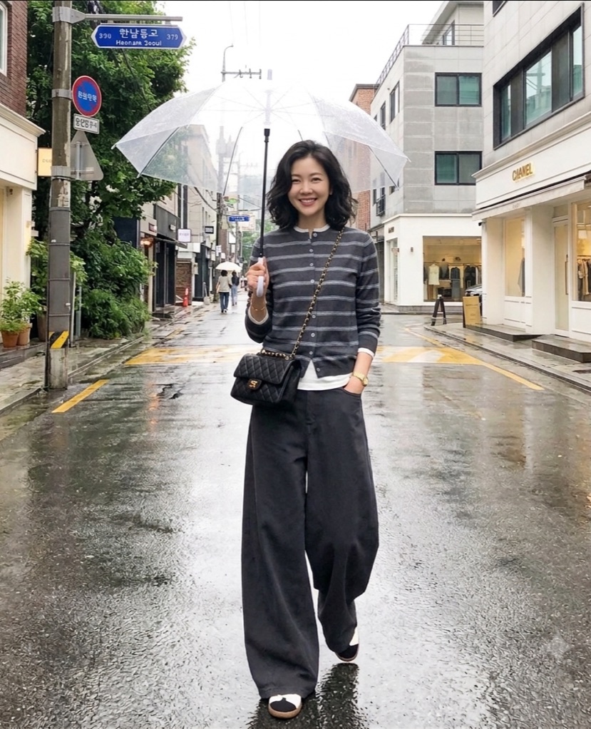GLAD SOME東大門直郵26秋冬新款休閑針織衫假兩件撞色開衫條紋GLAD SOME針織衫