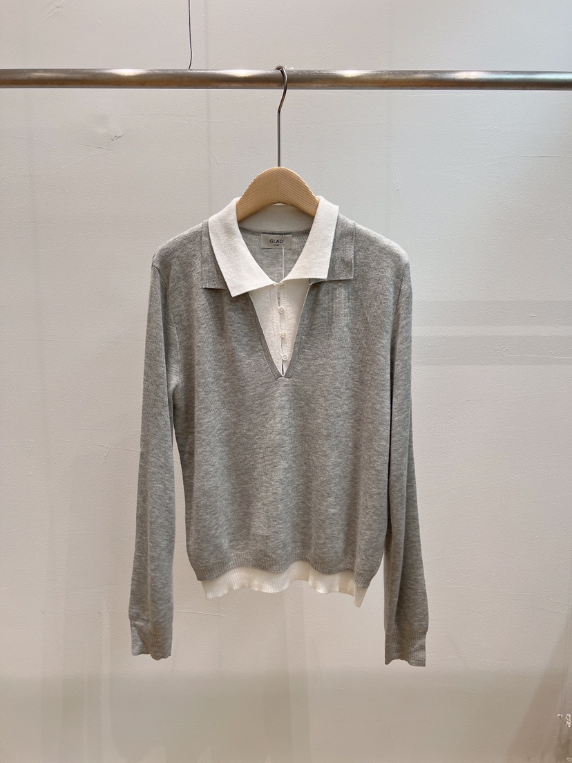 GLAD SOME韓國直郵26秋季新品推薦熱賣時尚真品針織衫雙層GLAD SOME針織衫圖色1