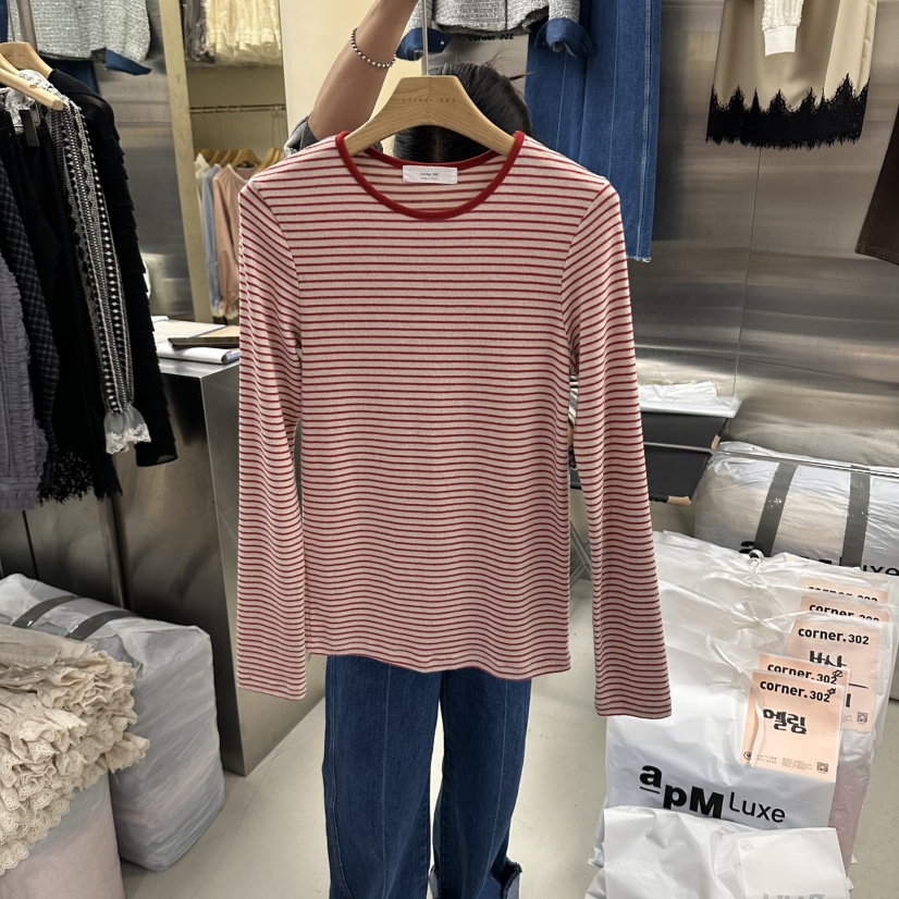CORNER韓國直郵女裝新品熱賣時尚休閑推薦真品人氣長袖T恤CORNER.302長袖T恤圖色2