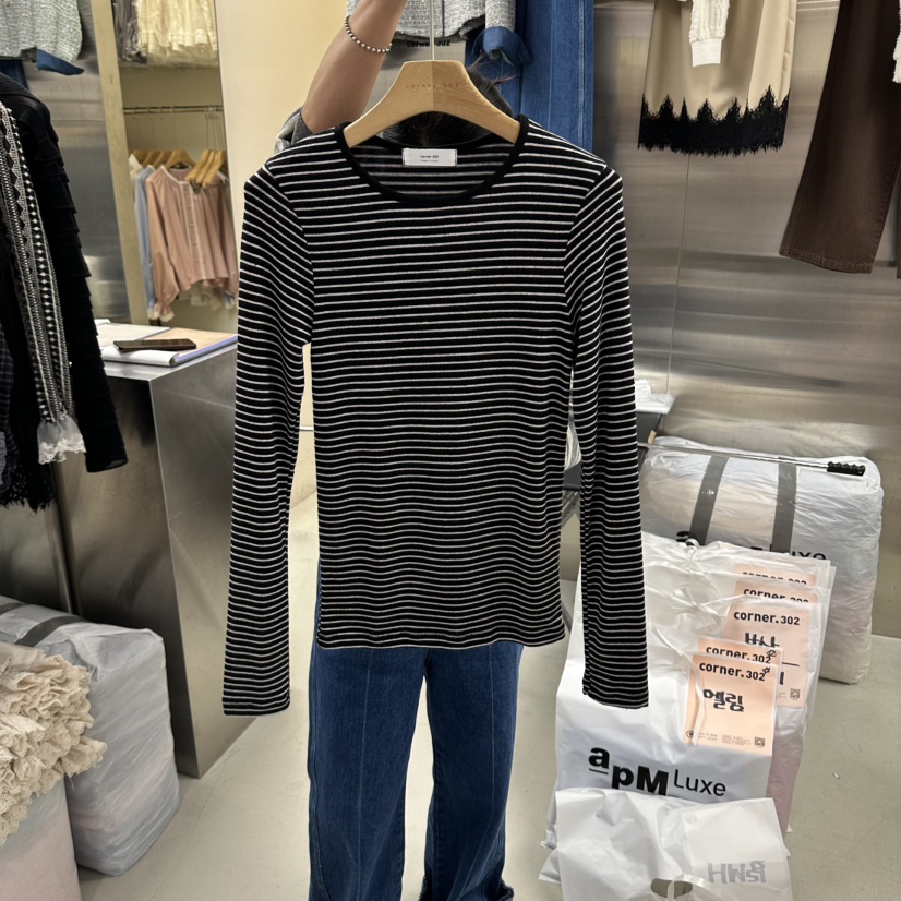 CORNER韓國直郵女裝新品熱賣時尚休閑推薦真品人氣長袖T恤CORNER.302長袖T恤圖色3