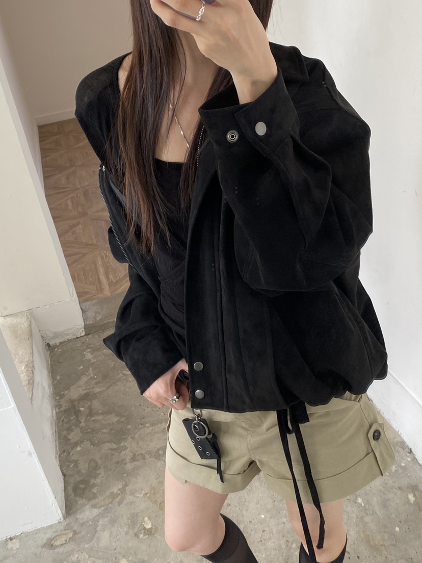 Verbena東大門代購女裝新品時尚人氣熱賣推薦休閑夾克褶裥絨Verbena夾克