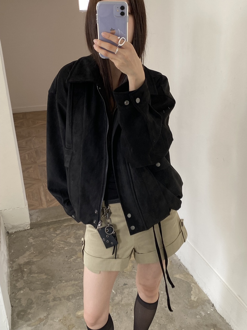 Verbena東大門代購女裝新品時尚人氣熱賣推薦休閑夾克褶裥絨Verbena夾克圖色2