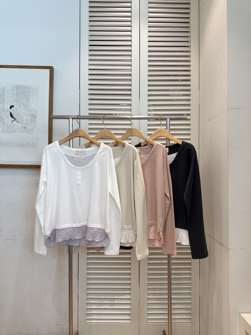 FAVE-L東大門代購女裝新品人氣休閑熱賣真品長袖T恤假兩件FAVE-L長袖T恤