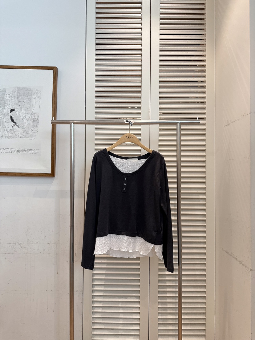 FAVE-L東大門代購女裝新品人氣休閑熱賣真品長袖T恤假兩件FAVE-L長袖T恤圖色4