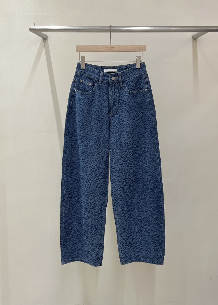 MARIE MARIE東大門代購女士新品熱賣推薦真品牛仔褲豹紋MARIE MARIE牛仔褲圖色1