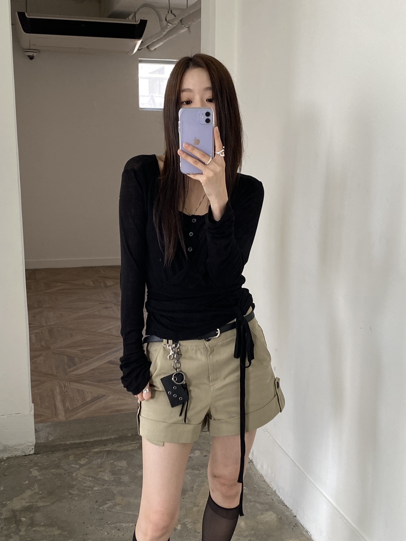 Verbena東大門實拍女士新款真品休閑人氣長袖T恤假兩件羊毛Verbena長袖T恤圖色3