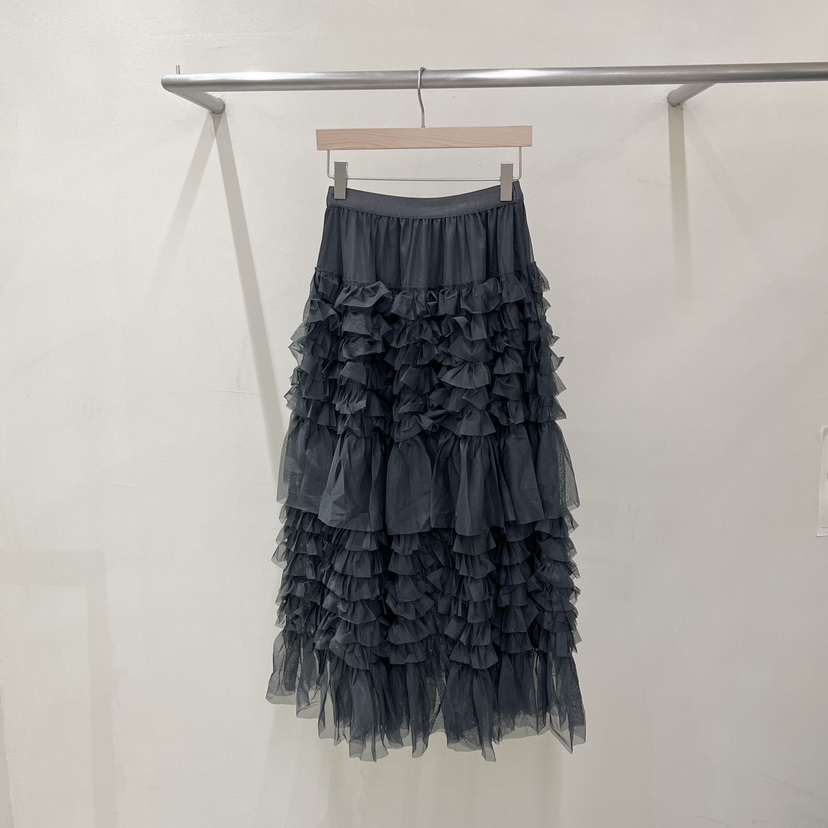 MARIE MARIE韓國直郵26秋冬新品休閑時尚推薦熱賣長裙褶邊MARIE MARIE長裙