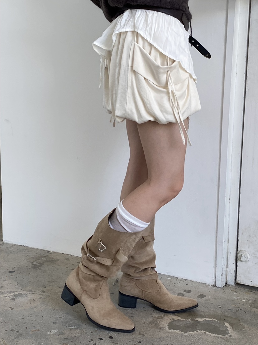 Verbena韓國代購女士新款時尚休閑真品推薦人氣熱賣短褲緞面Verbena短褲