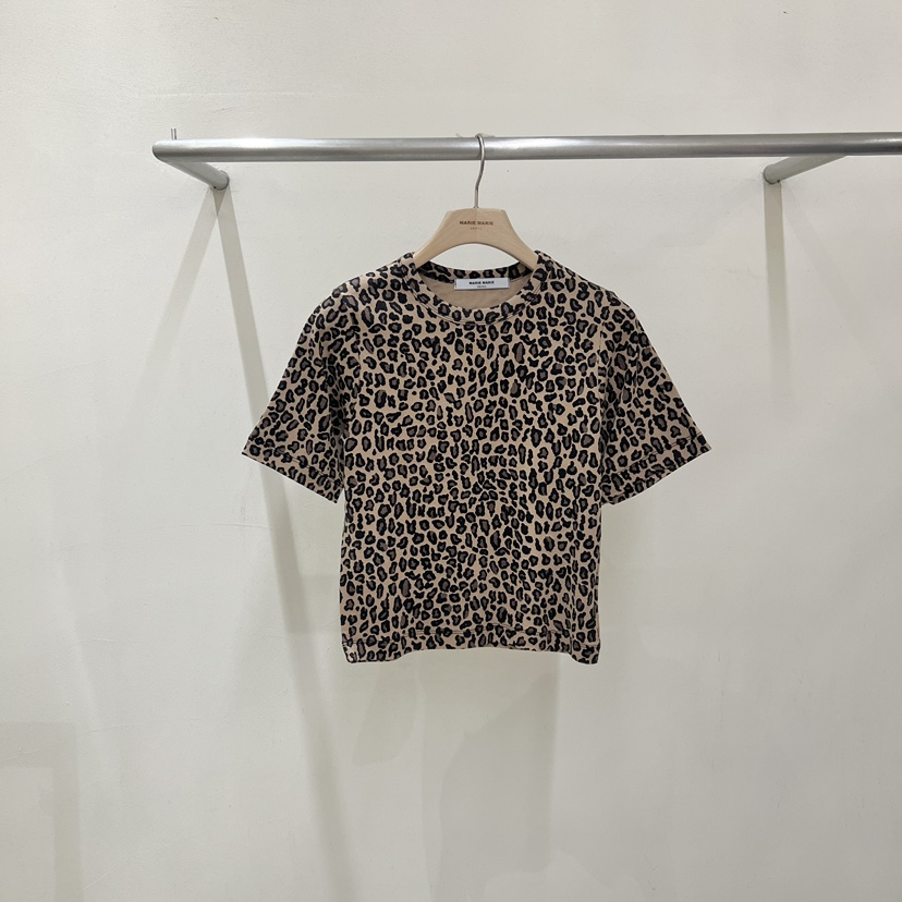 MARIE MARIE韓國代購26秋冬新品人氣推薦時尚休閑T恤豹紋MARIE MARIET恤圖色1