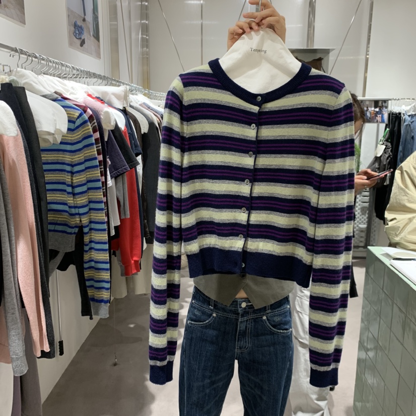 TEMPTING東大門代購女士新品熱賣時尚休閑推薦針織衫條紋TEMPTING針織衫圖色1