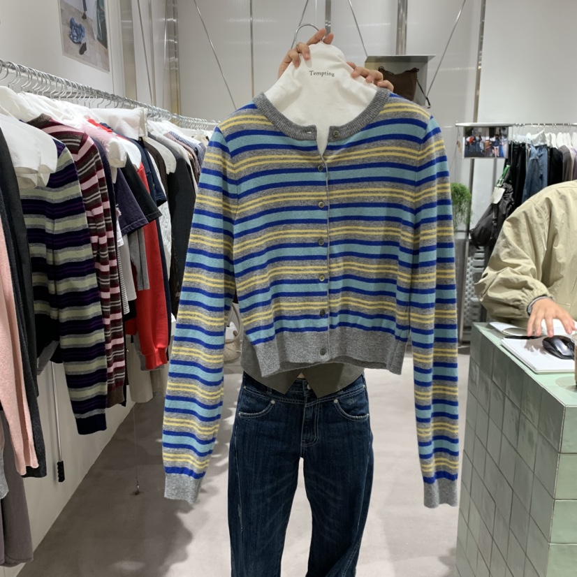 TEMPTING東大門代購女士新品熱賣時尚休閑推薦針織衫條紋TEMPTING針織衫圖色2