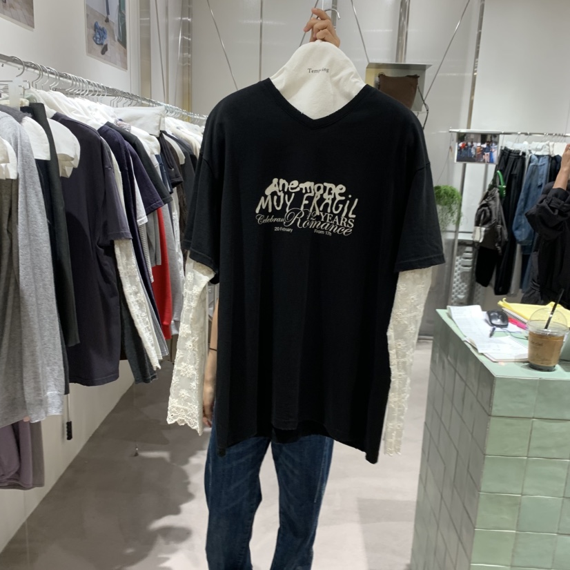 TEMPTING韓國直郵26秋季新品時尚真品熱賣休閑長袖T恤假兩件TEMPTING長袖T恤圖色1