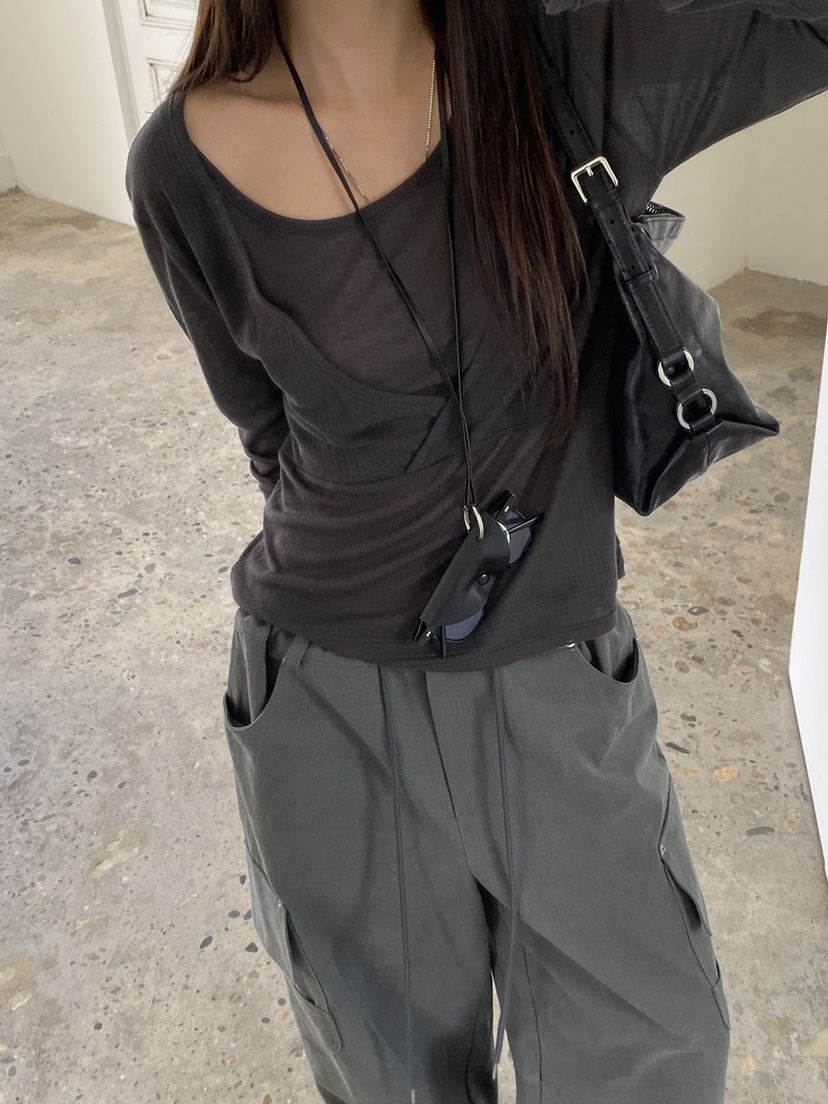 Verbena東大門直郵女士新款時尚人氣真品休閑熱賣長袖T恤Verbena長袖T恤圖色3