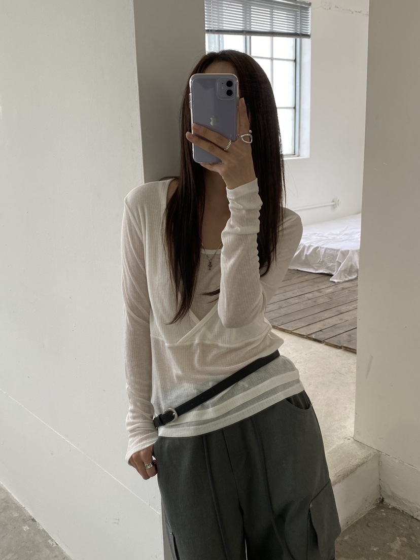 Verbena東大門直郵女士新款時尚人氣真品休閑熱賣長袖T恤Verbena長袖T恤圖色4