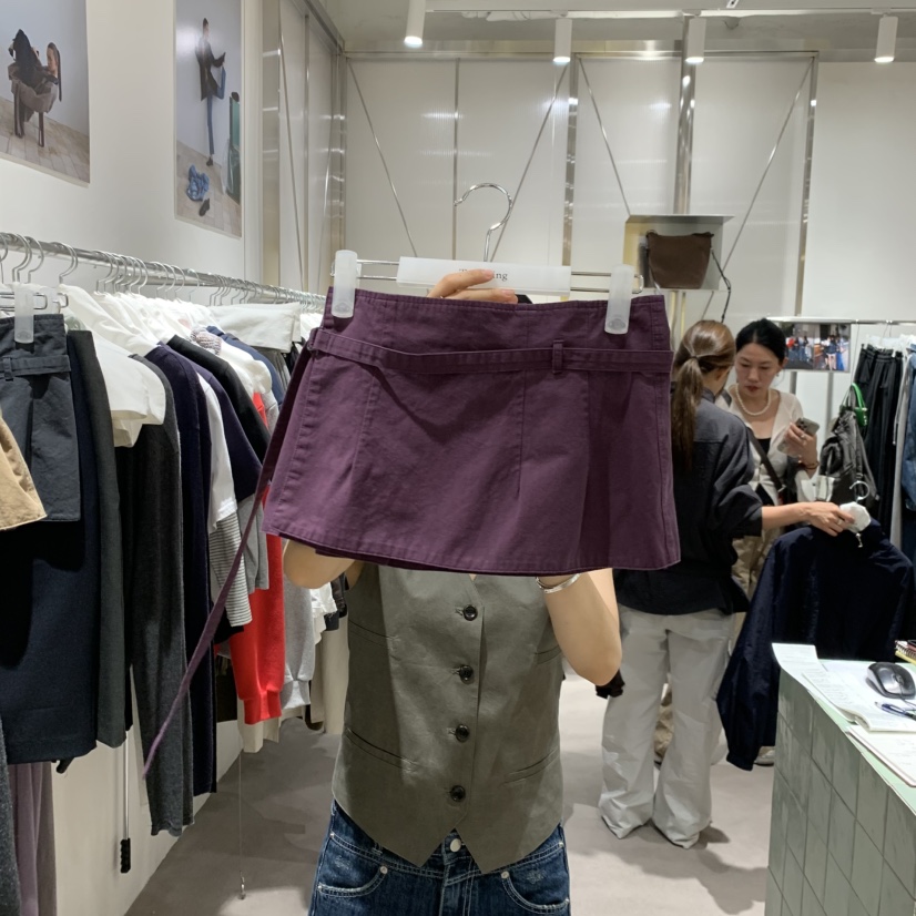 TEMPTING韓國直郵26秋冬新品人氣推薦休閑時尚短裙含腰帶TEMPTING短裙圖色2