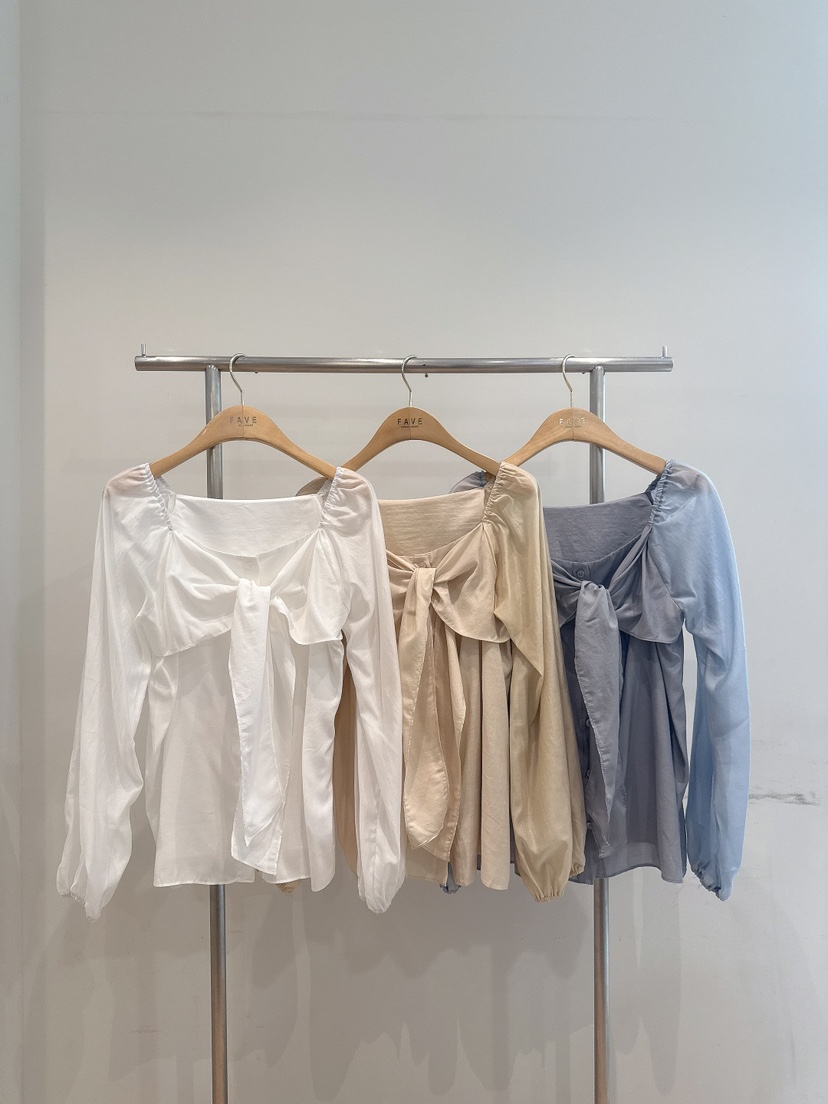 FAVE-L東大門實拍女士新品真品時尚休閑推薦襯衫蕾絲衫絲帶FAVE-L襯衫/蕾絲衫