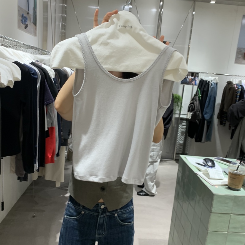 TEMPTING東大門代購女裝新品人氣推薦休閑時尚吊帶背心無袖TEMPTING吊帶/背心圖色1