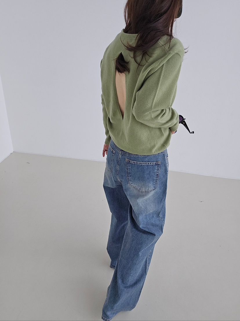 J SHOP東大門直郵女士新款真品人氣時尚休閑針織衫U領開衩J_SHOP針織衫