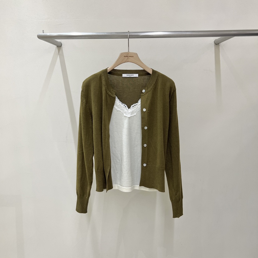 MARIE MARIE東大門實拍26秋季新款推薦針織衫假兩件蕾絲MARIE MARIE針織衫圖色2