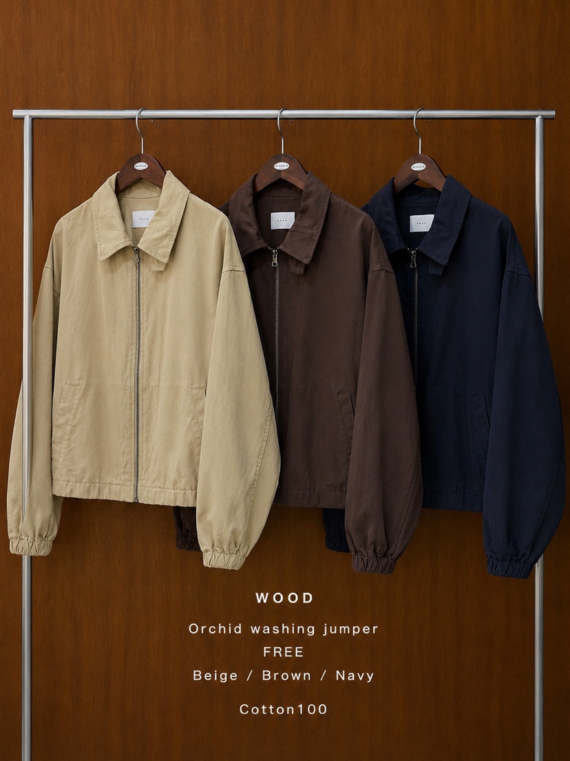WOOD東大門實拍26秋季新品時尚推薦人氣真品休閑熱賣夾克WOOD-2件起夾克圖色3左三色