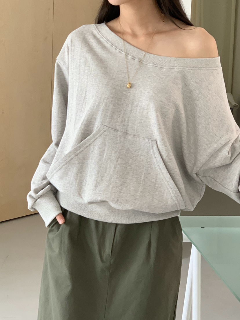 WOOD韓國代購女士新款時尚推薦真品熱賣休閑衛衣不對稱口袋WOOD-2件起衛衣