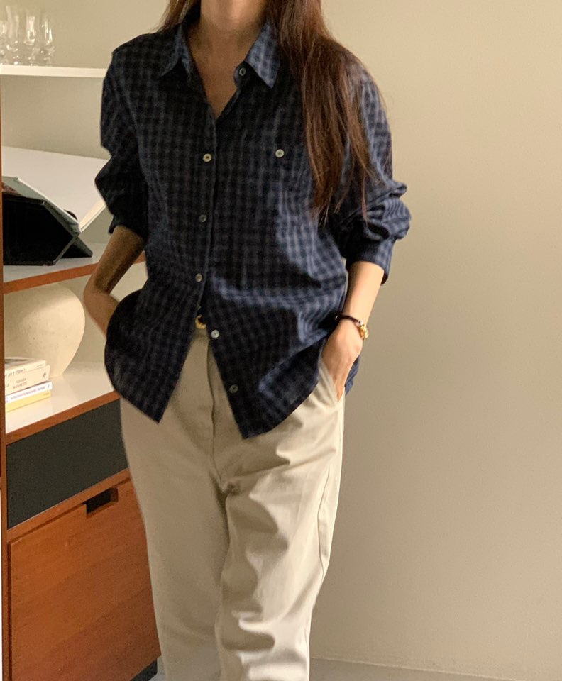 NOTICE東大門代購女士新款真品推薦時尚人氣襯衫蕾絲衫格子NOTICE襯衫/蕾絲衫