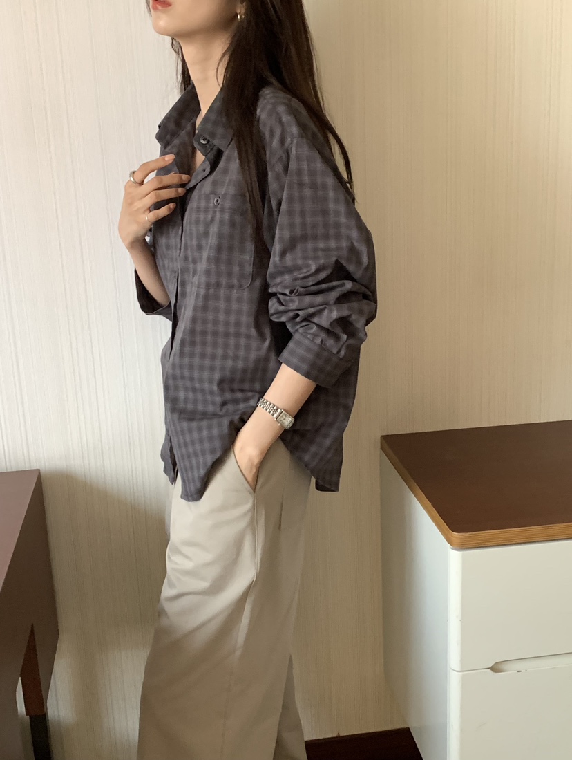 NOTICE東大門代購女士新款真品推薦時尚人氣襯衫蕾絲衫格子NOTICE襯衫/蕾絲衫