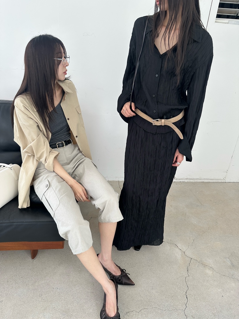 BOWIE東大門代購女士新款時尚推薦熱賣真品人氣休閑長裙褶皺BOWIE長裙