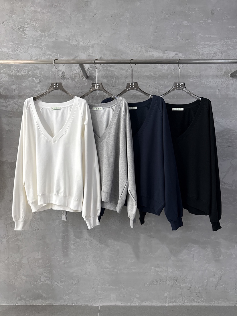 COME OPEN/HAPER東大門代購女裝新品時尚衛衣斜紋棉布V領深VCMOP/COME OPEN-HAPER衛衣
