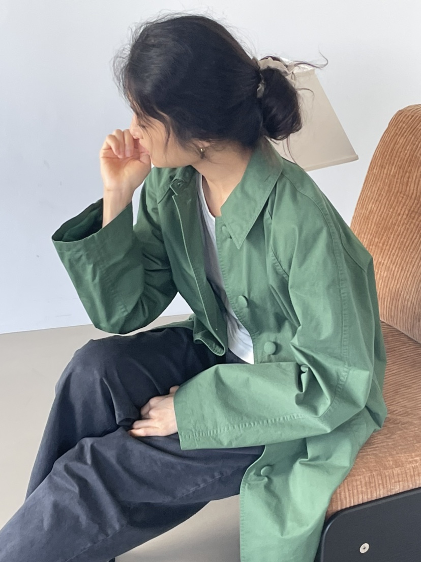 JEONG GAM STUDIOS東大門代購26秋季新品時尚長款風衣棉質JEONG GAM STUDIOS長款風衣