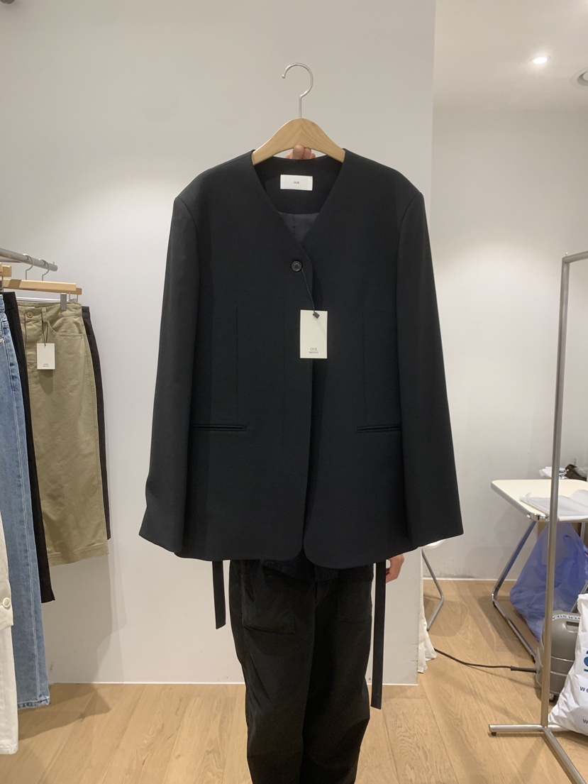 OUR-A/NOVAE東大門代購女士新品時尚真品夾克含腰帶系帶OUR/NOVAE夾克圖色2
