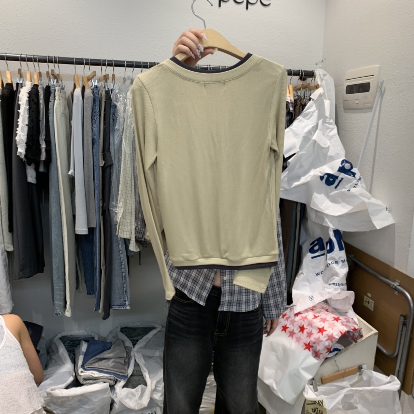 ALMOND PEPE韓國代購26秋冬新品人氣熱賣休閑推薦長袖T恤ALMOND PEPE長袖T恤