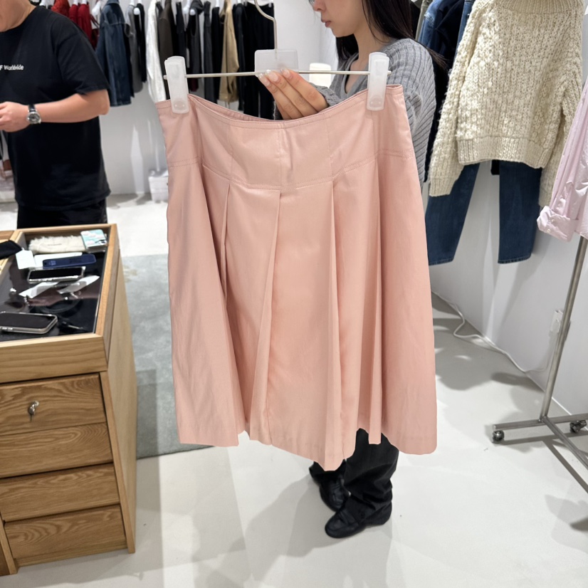 X東大門直郵女士新品真品休閑推薦人氣時尚半身裙中短裙褶皺ARCHIVEPIECE TAG半身裙/中短裙